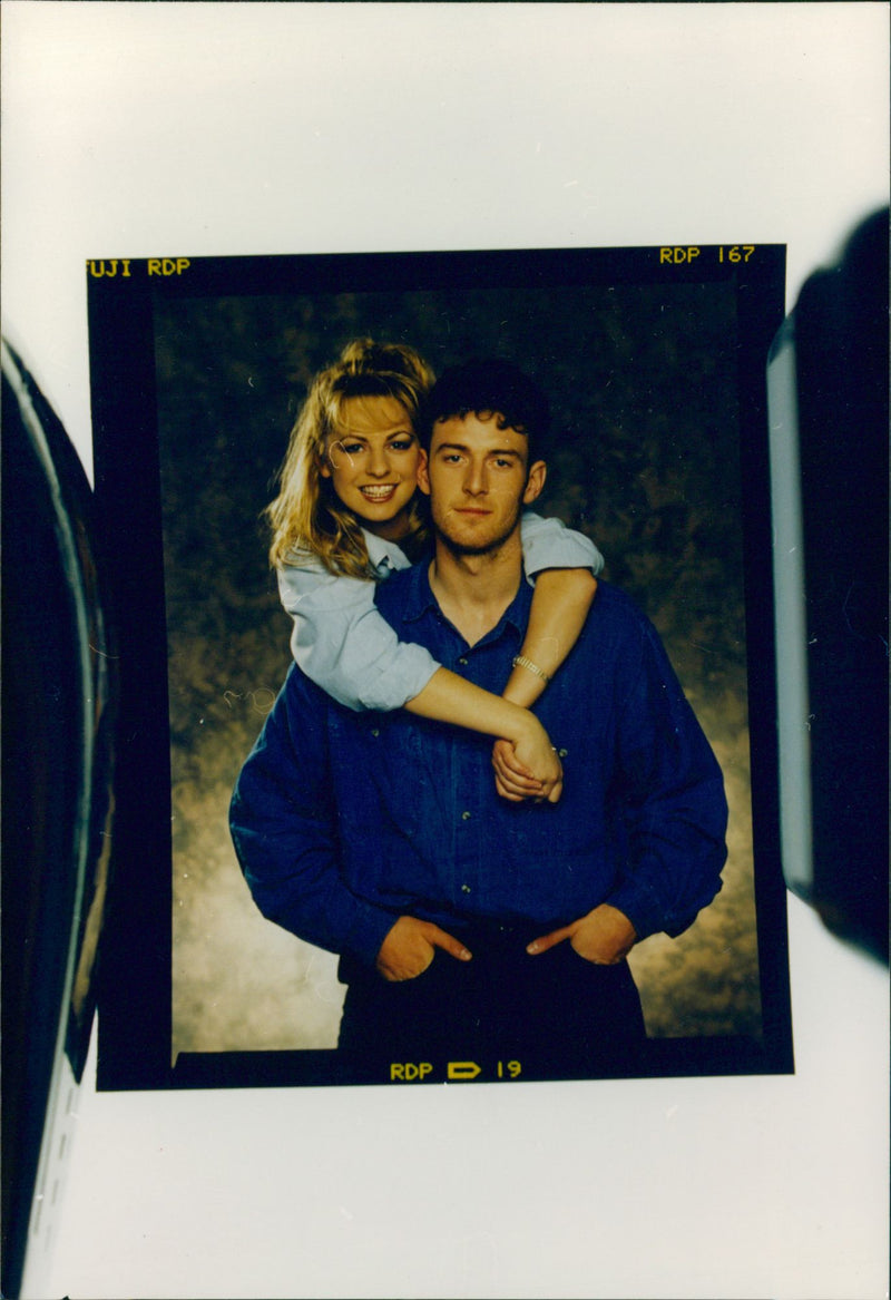 Chris Sutton and his wife, Samantha Williamson. - Vintage Photograph