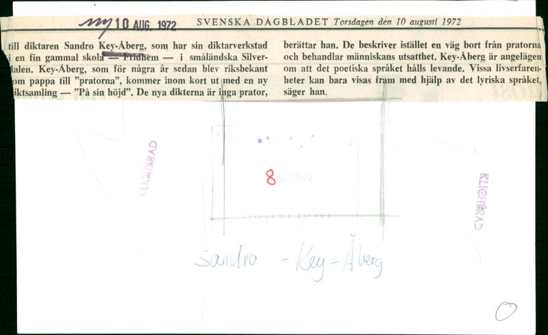 1972 FEW BECAME HAS VULNERABILITY POETIC MANS HOJD ONLY DAIBADET POETRY OUT NAR - Vintage Photograph