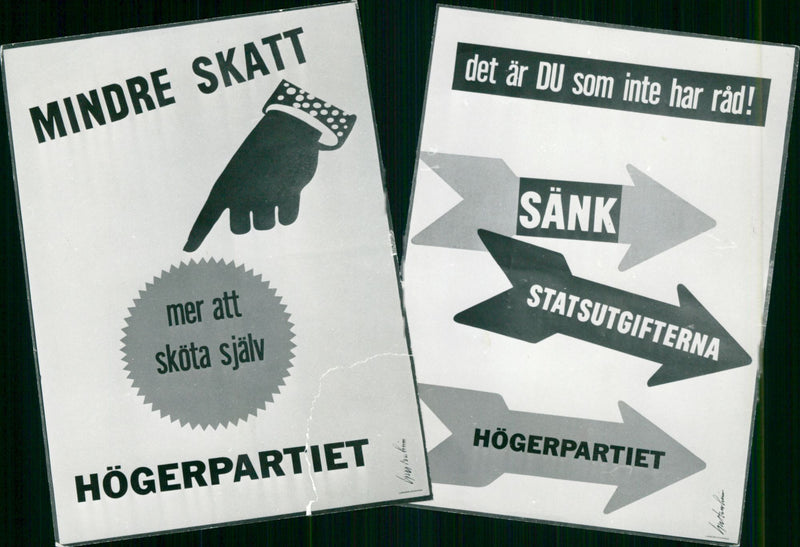 Parliamentary elections 1958 right party election poster - Vintage Photograph
