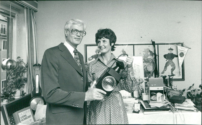 Ove Rainer with his wife Lena Rainer. - Vintage Photograph