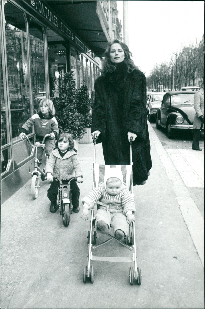 Charlotte Rampling with her children - Vintage Photograph