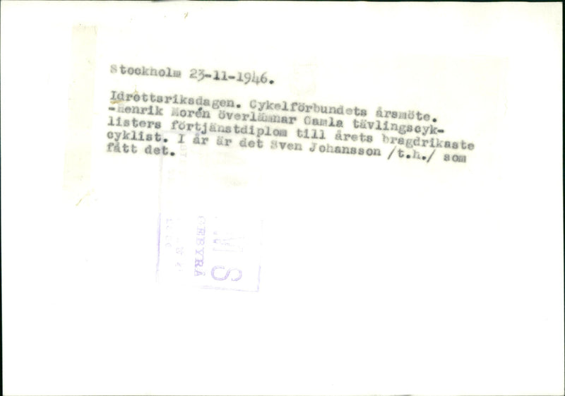 Sven Johansson - Vintage Photograph