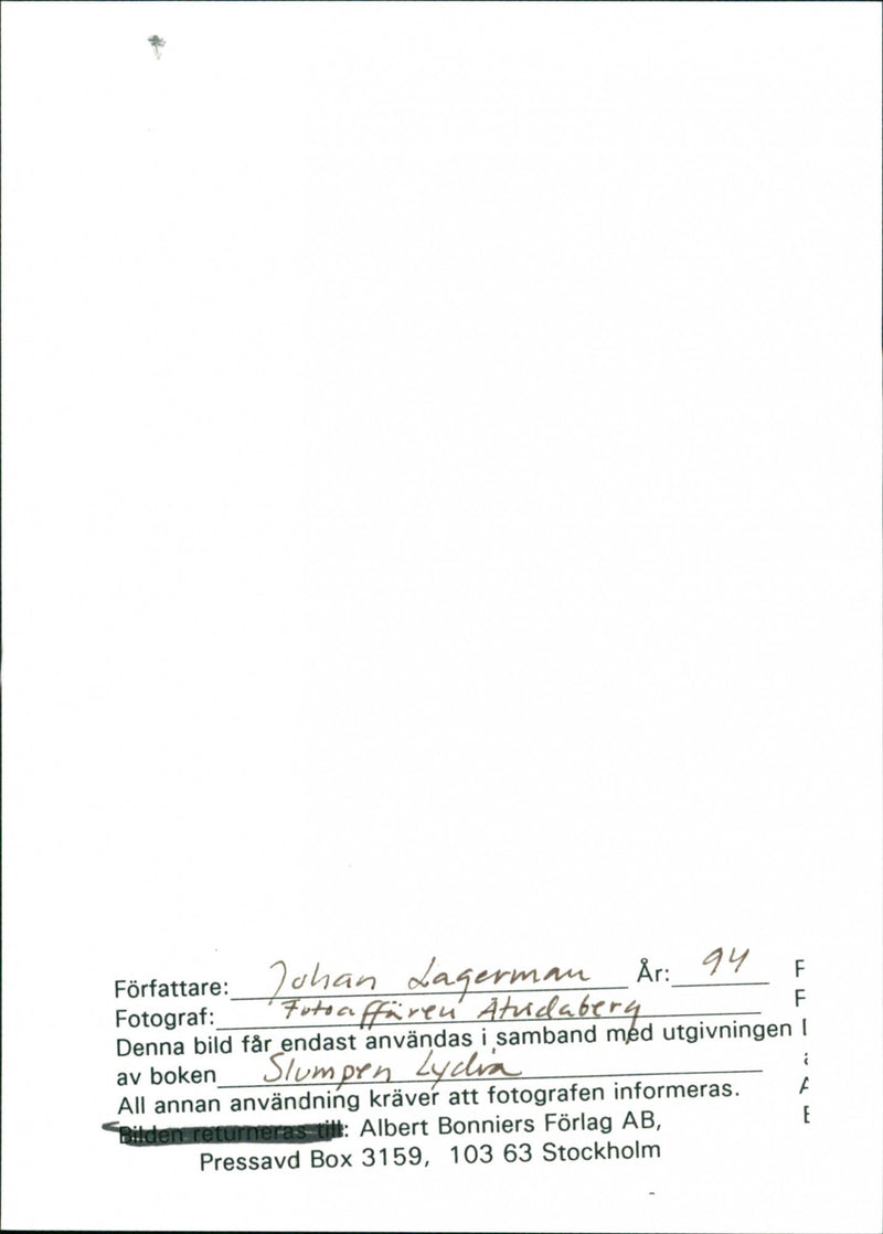 Johan Lagerman - Vintage Photograph