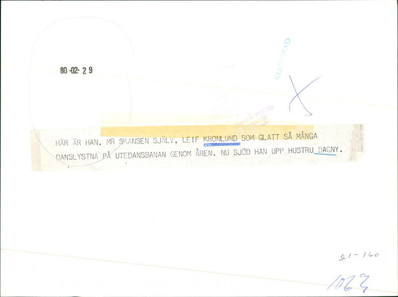 Leif Kronlund, Musicians. - Vintage Photograph