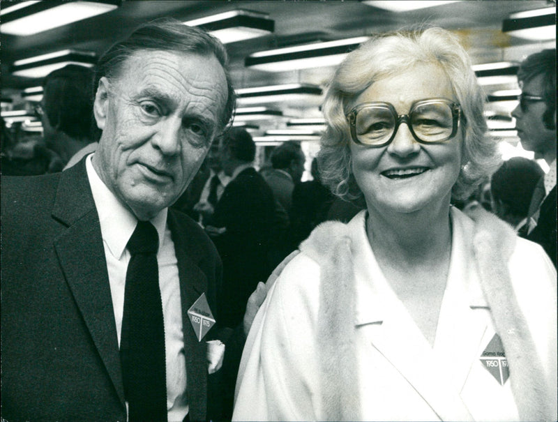 Eilif Krogager  with wife Gorma. - Vintage Photograph