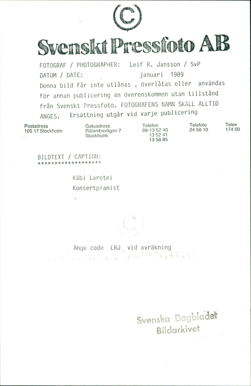 Käbi Laretei, Concert pianist. - Vintage Photograph