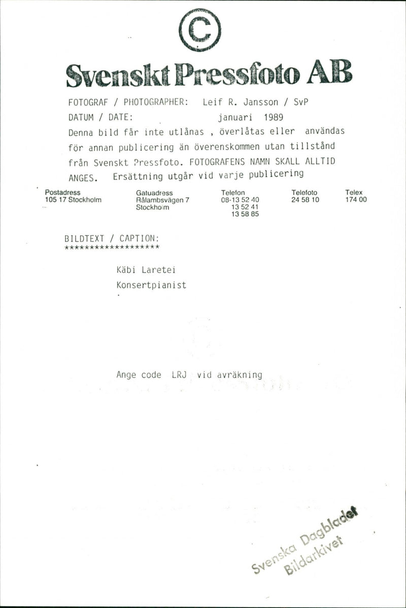 Käbi Laretei, Concert pianist. - Vintage Photograph