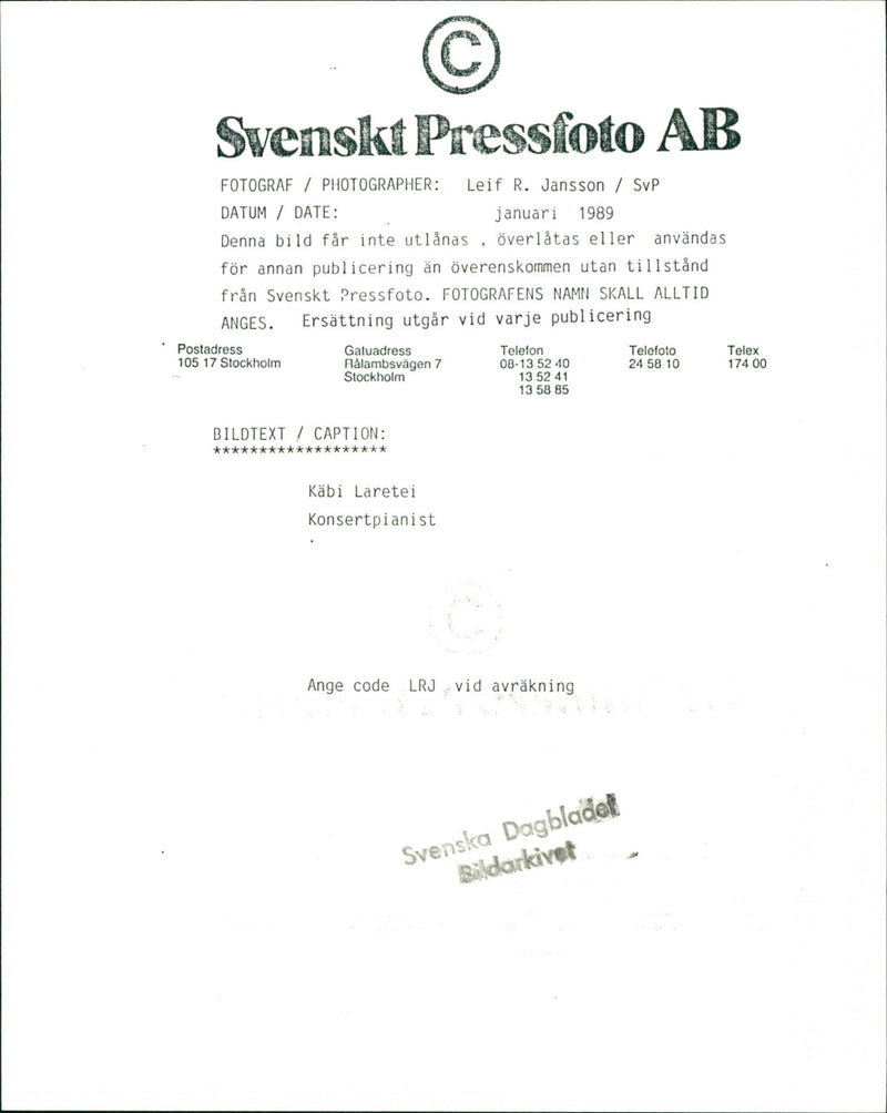 Käbi Laretei, Concert pianist. - Vintage Photograph