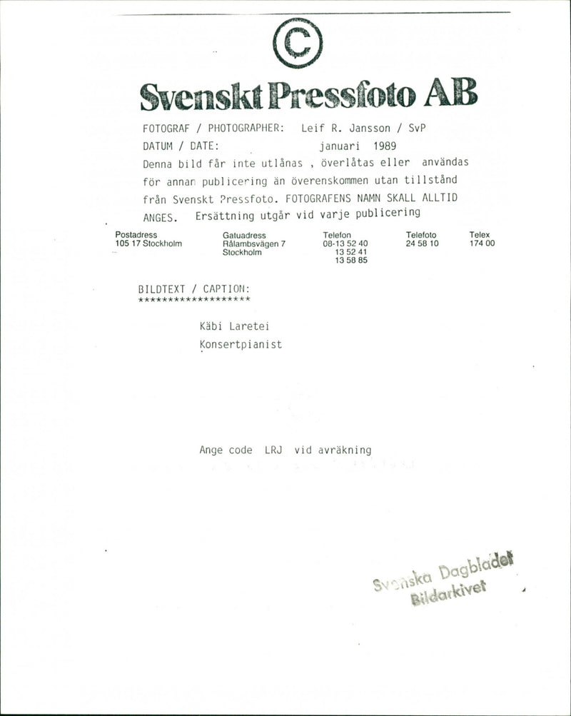 Käbi Laretei, Concert pianist. - Vintage Photograph