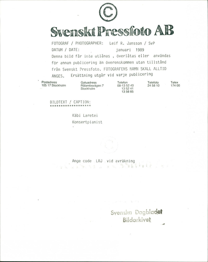 Käbi Laretei, Concert pianist. - Vintage Photograph