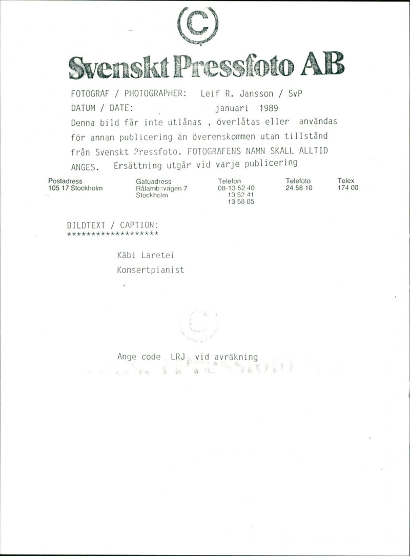 Käbi Laretei, Concert pianist. - Vintage Photograph