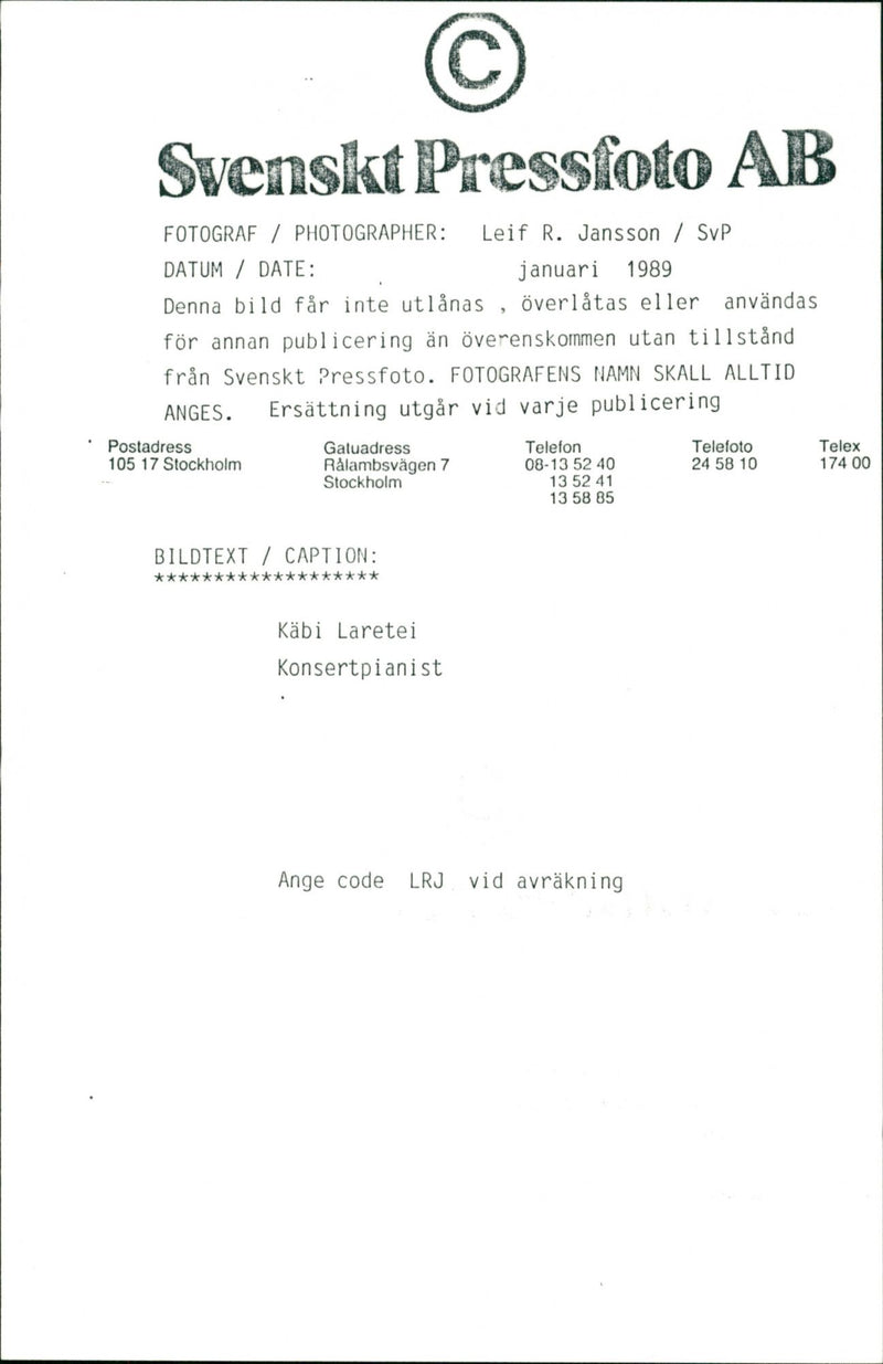 Käbi Laretei, Concert pianist. - Vintage Photograph