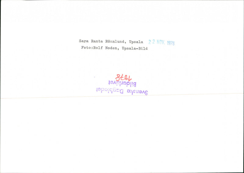 Sara Ranta Ronnlund - Writer - Vintage Photograph