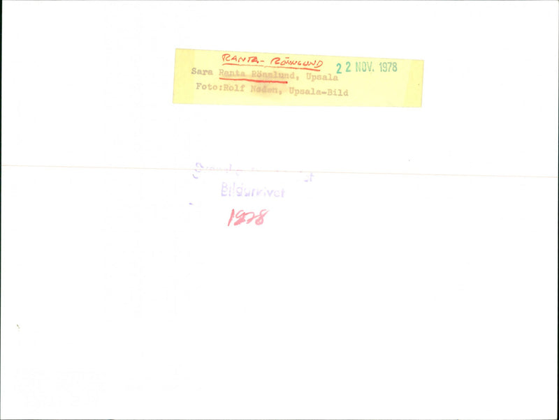 Sara Ranta Ronnlund - Writer - Vintage Photograph