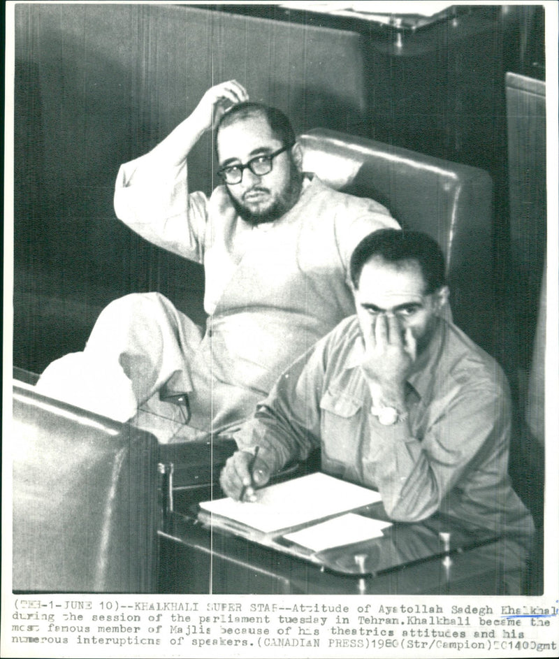 Sadegh Khalkhali at Iranian Majles - Vintage Photograph