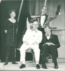 Karen Sundberg, Stig Ekstam, Pontus Platin and Kent Malmstrom in the Set of Musical "Fantasticks" at the National Theater 1985 - Vintage Photograph