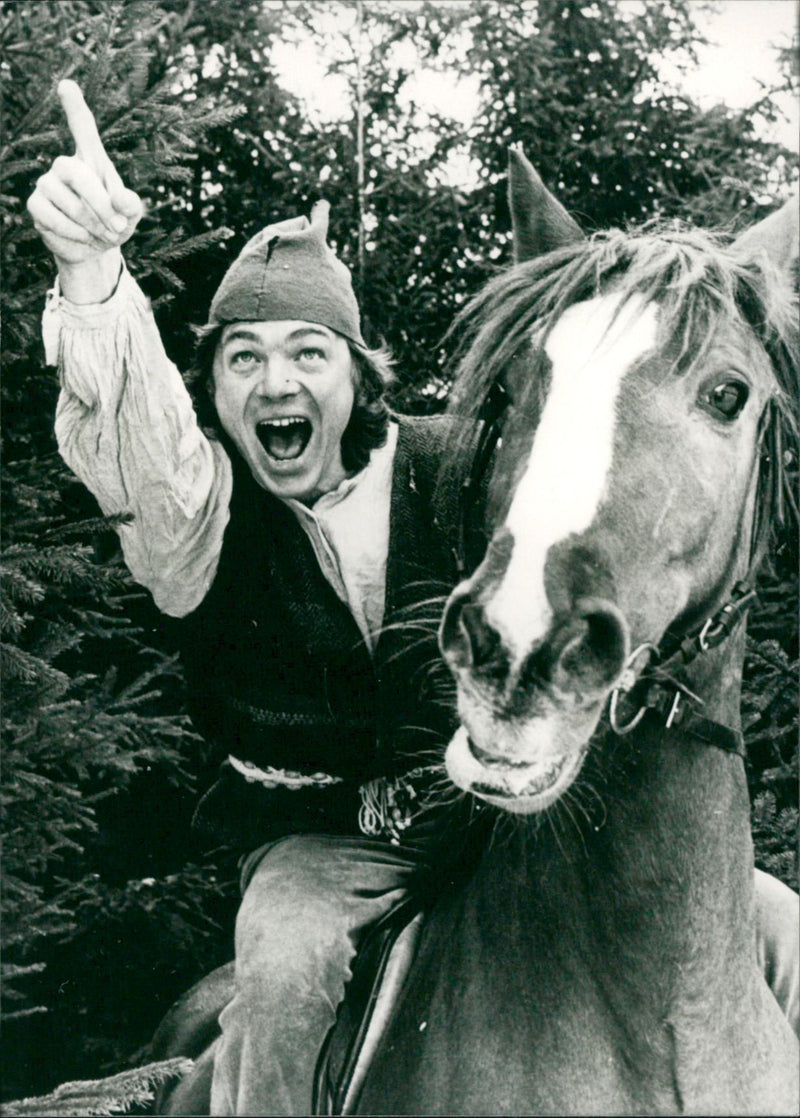 Björn Söderbäck in the role of unknown horse in the Sherwood Forest at the National Theater Tour. - Vintage Photograph