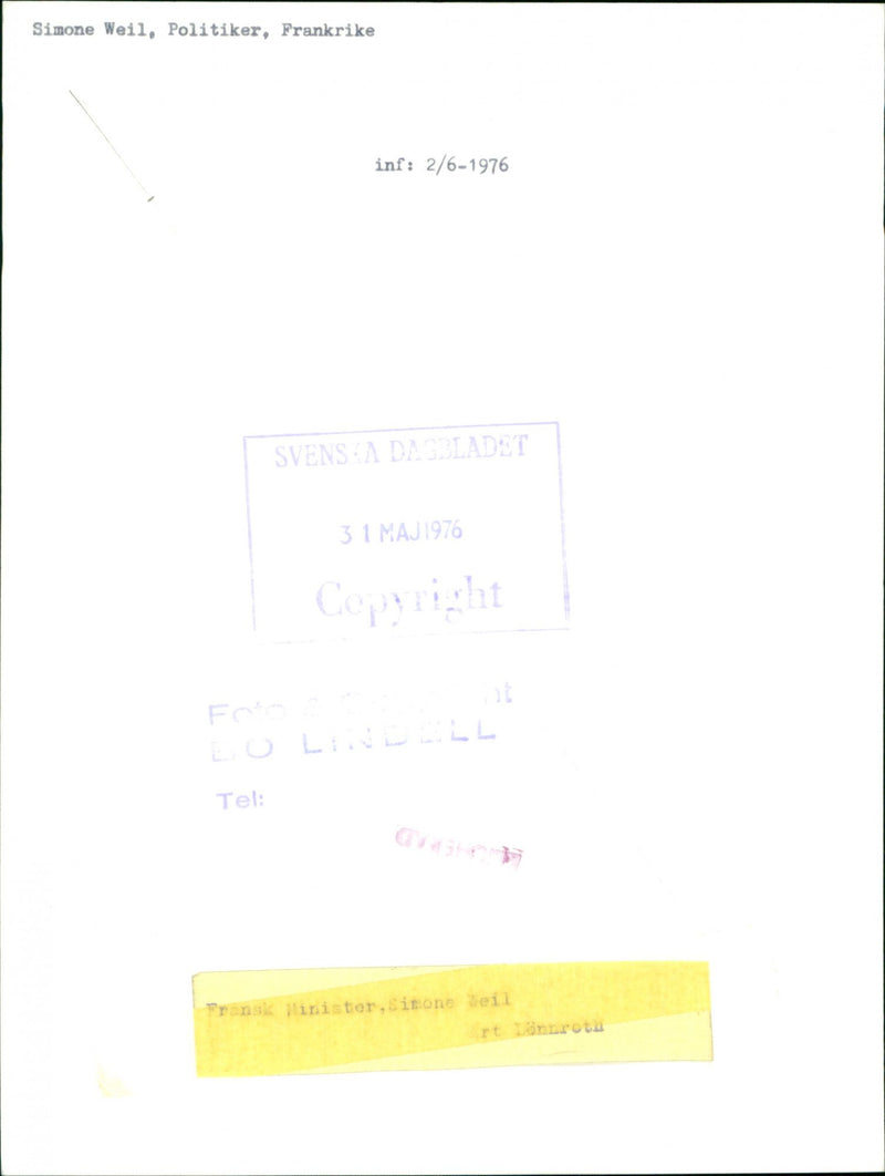 Simone Veil, French politician. - Vintage Photograph