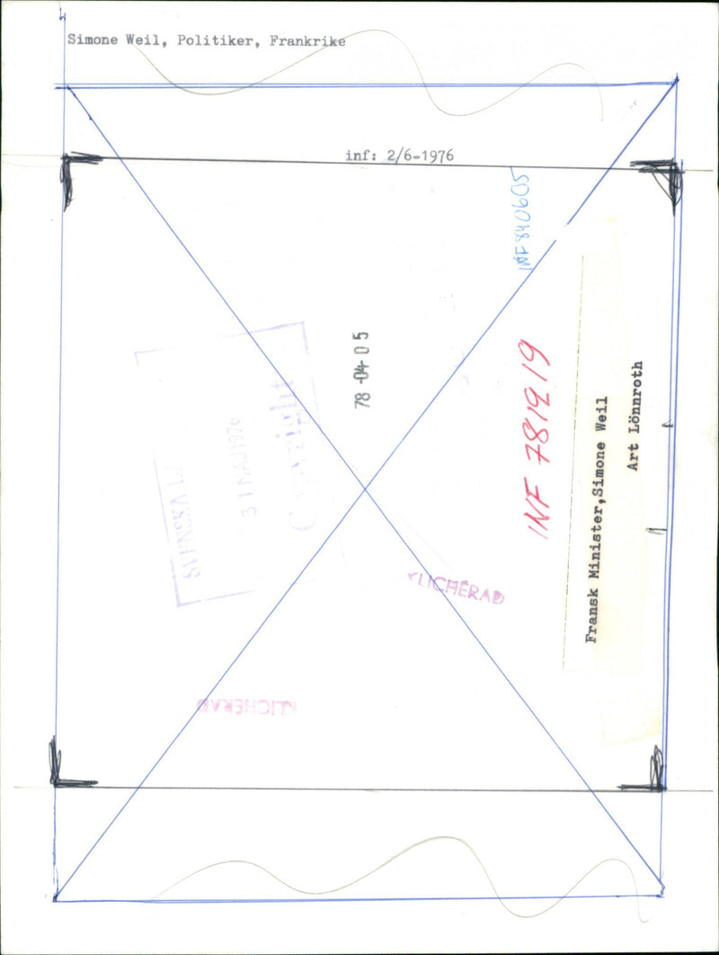 Simone Veil, French politician. - Vintage Photograph