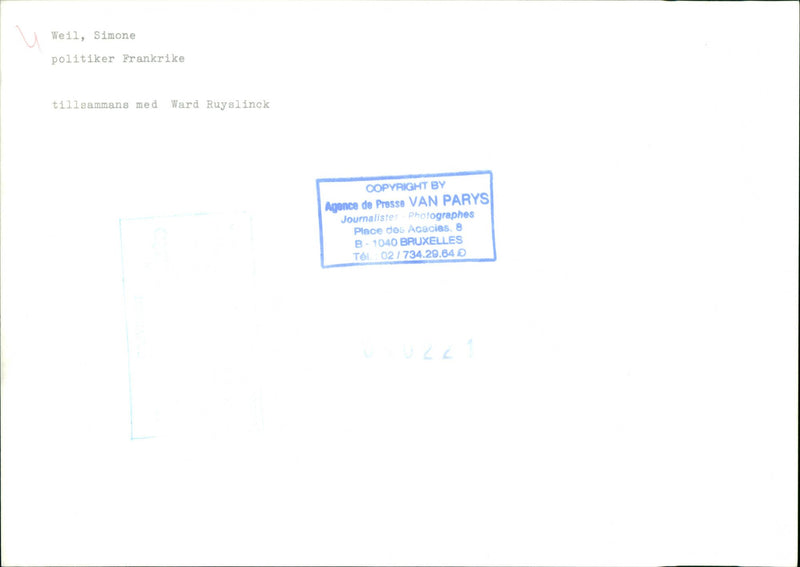 French Politician Simone Veil together with Ward Ruyslinck. - Vintage Photograph