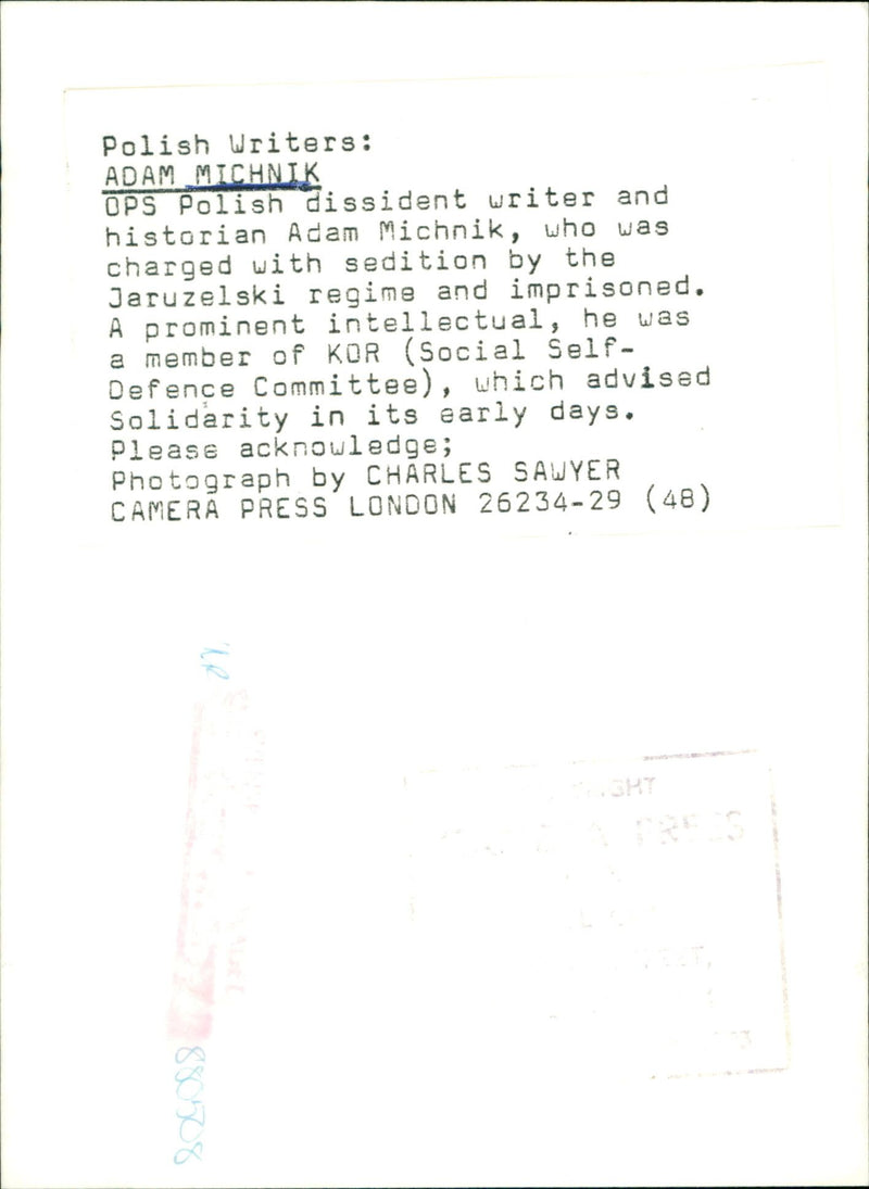 IMPRESSED JARUZELSKI PROMINENTLY CAMERA WRITER EARLY KNOWN - Vintage Photograph