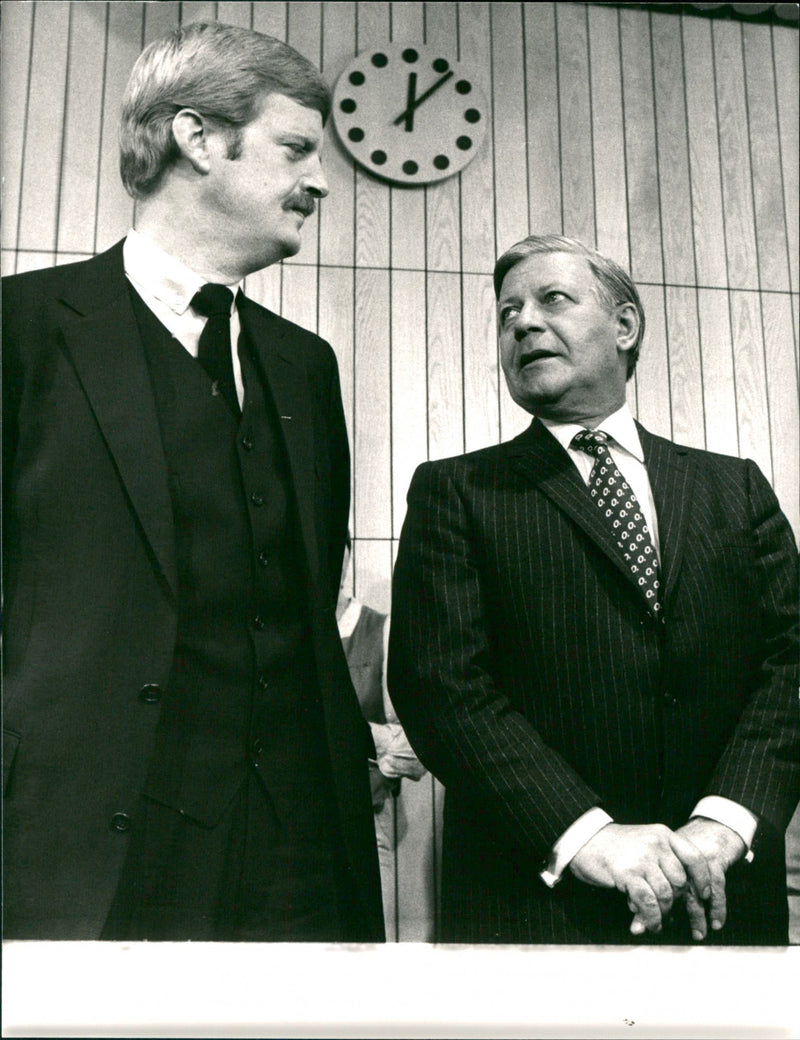 Manfred Lahnstein with Helmut Schmidt - Vintage Photograph