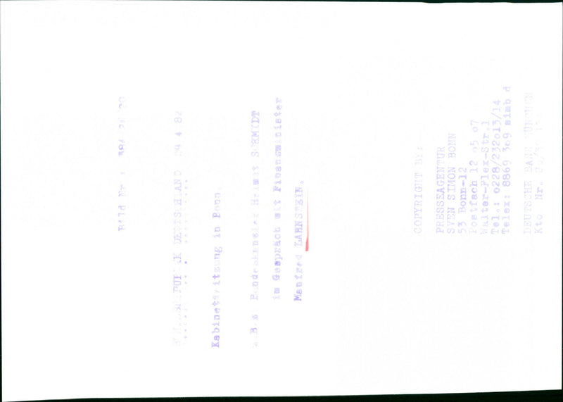 Manfred Lahnstein with Helmut Schmidt - Vintage Photograph