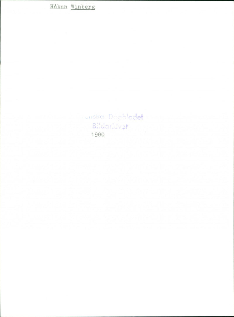 A cartoon of Swedish politician Håkan Winberg - Vintage Photograph