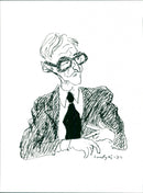 A cartoon of Swedish politician Håkan Winberg - Vintage Photograph