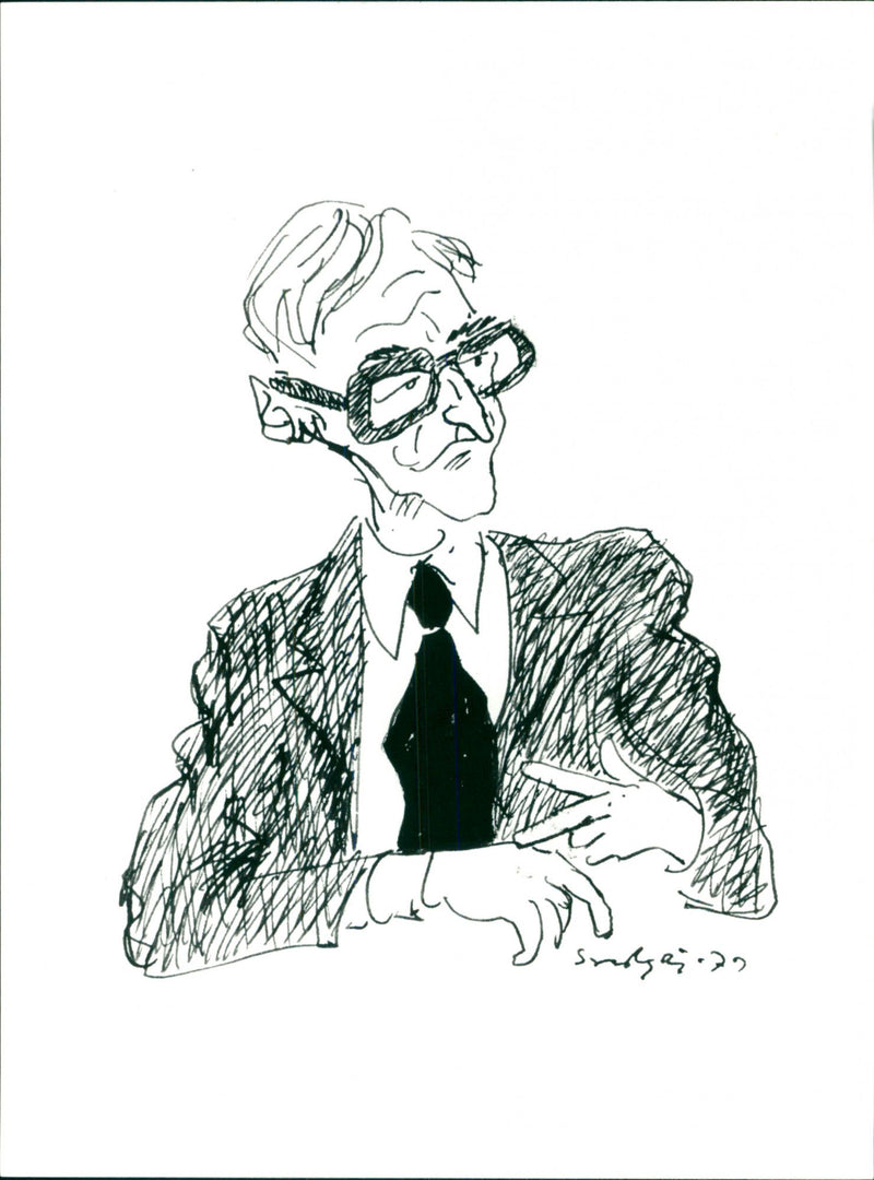 A cartoon of Swedish politician Håkan Winberg - Vintage Photograph