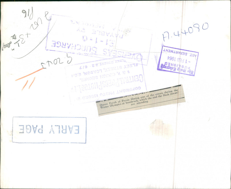 1964 FARAH PUBLISHED EARLY QUEEN SHAH - Vintage Photograph