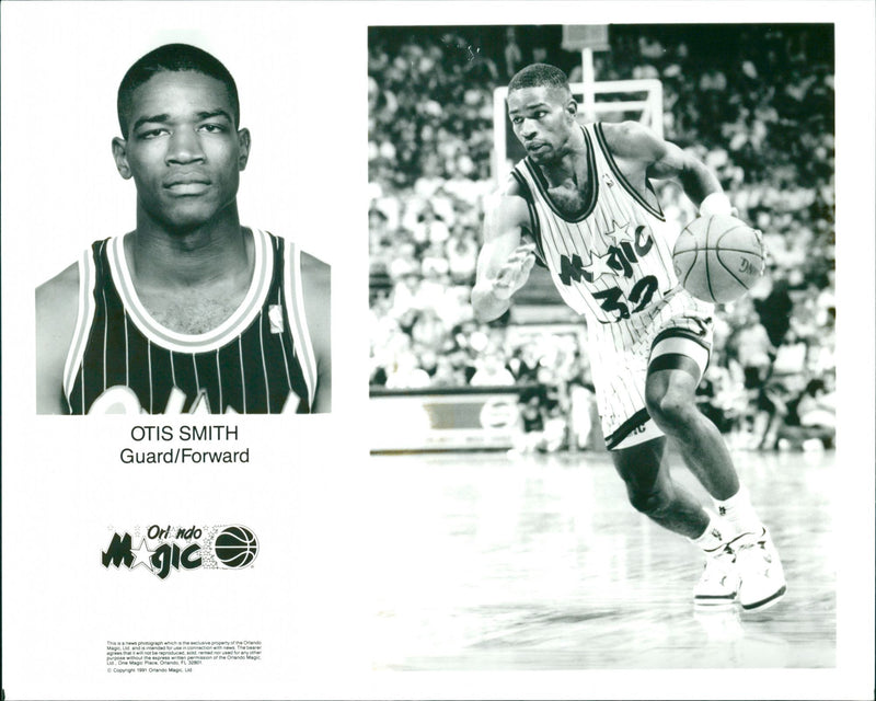 American basketball player Otis Smith, Orlando Magic - Vintage Photograph