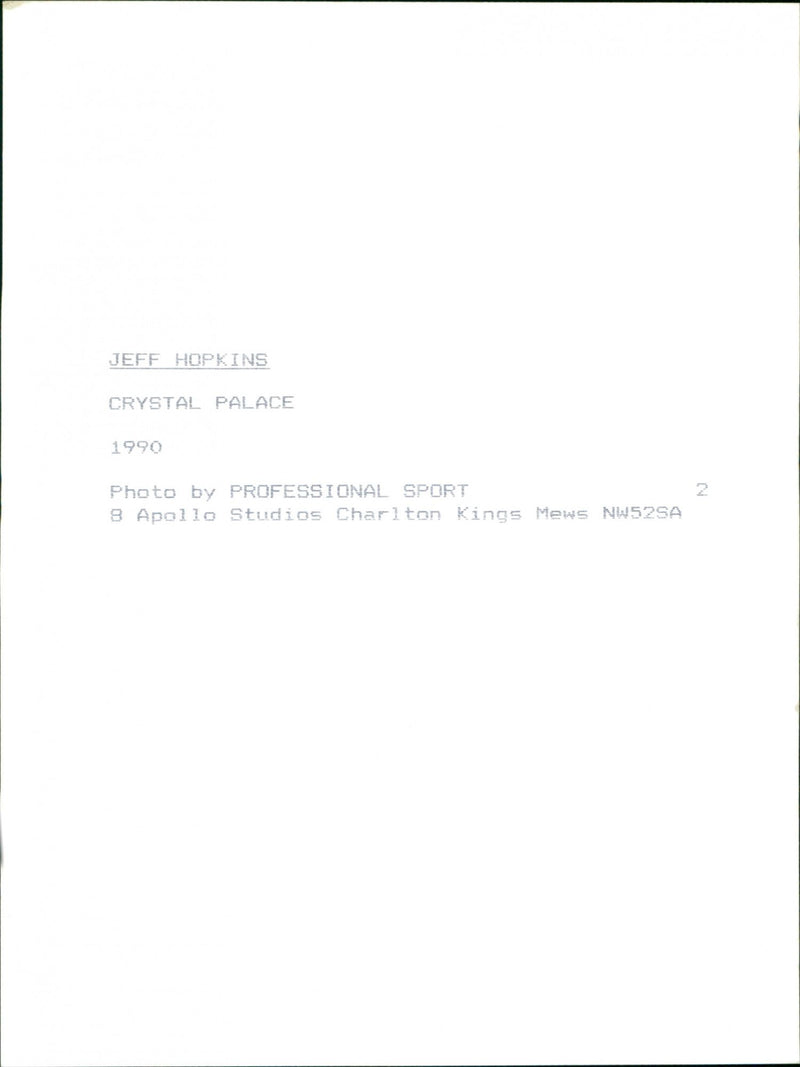 Jeff Hopkins - Vintage Photograph