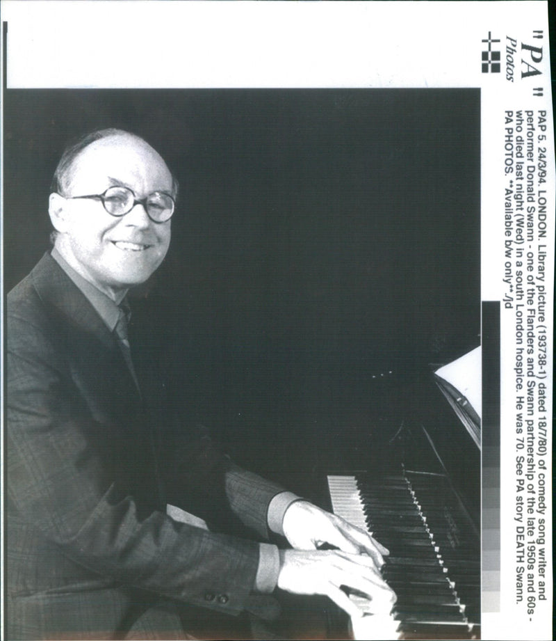 Donald Swann, Musician - Vintage Photograph