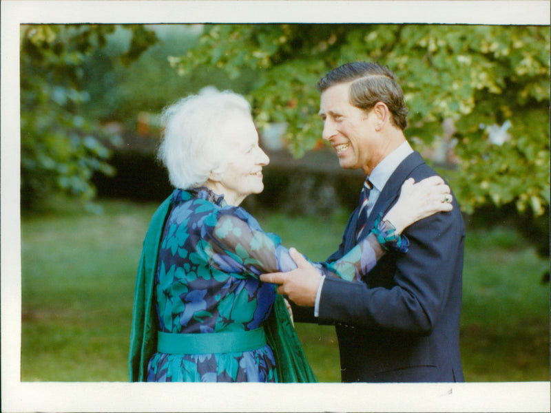 Ruth Lady Fermoy with Prince Charles at East Harling - Vintage Photograph