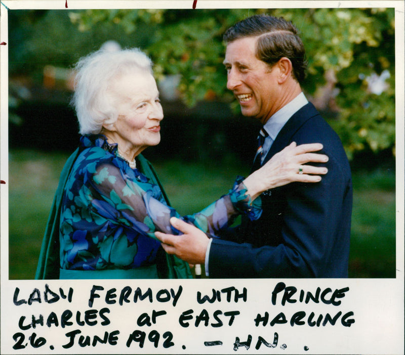 Ruth Lady Fermoy with Prince Charles at East Harling - Vintage Photograph