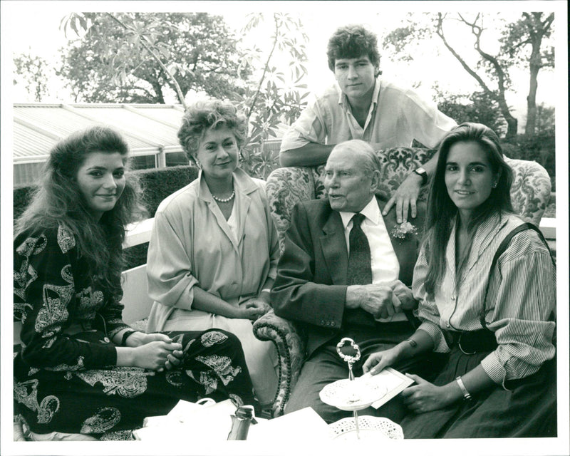 Laurence Olivier with members of his family - Vintage Photograph