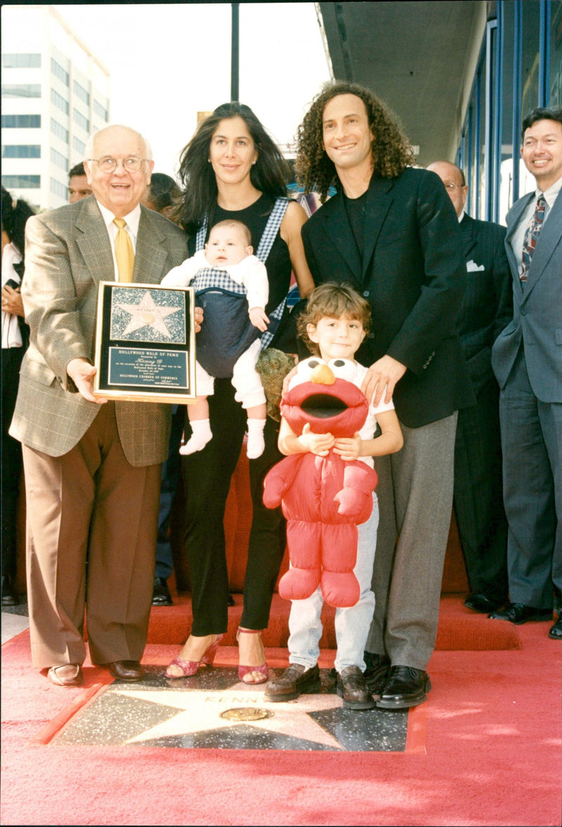 American Musician and Saxophonist Kenny G Gets A Star of Hollywood's Walk of Fame - Vintage Photograph