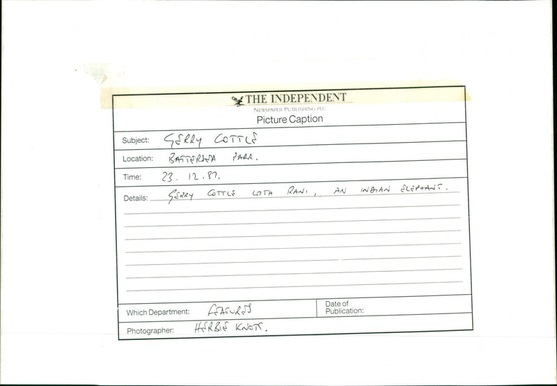 Gerry Cottle - Vintage Photograph