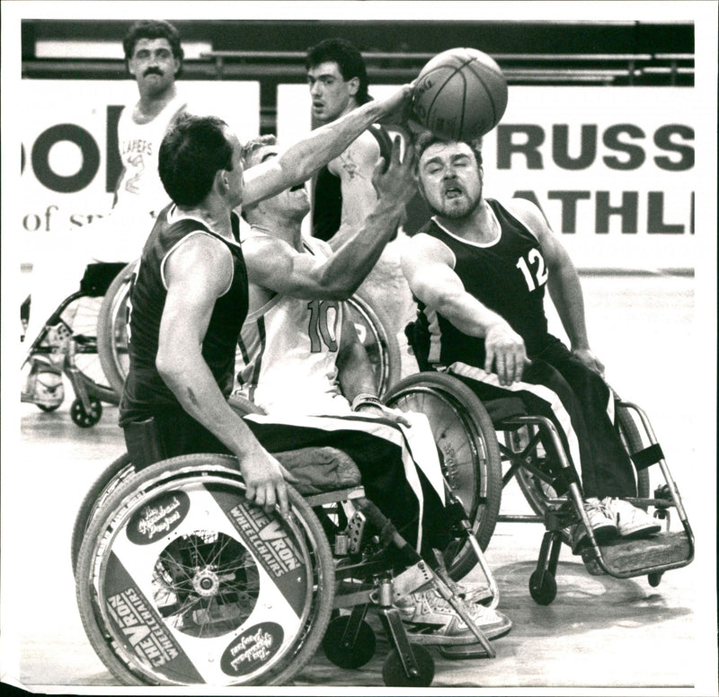 Handicapped Basketball. - Vintage Photograph