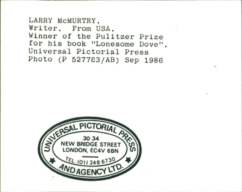 Larry McMurtry - Vintage Photograph