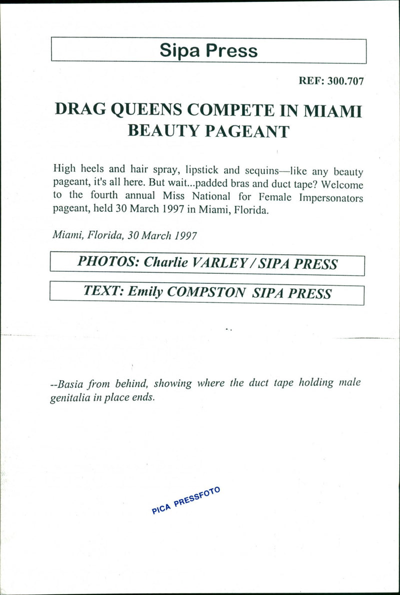1997 NATIONAL BEAUTY PROGRESS BUT SPRAY HEALS PAGEANT MIA PRESS - Vintage Photograph
