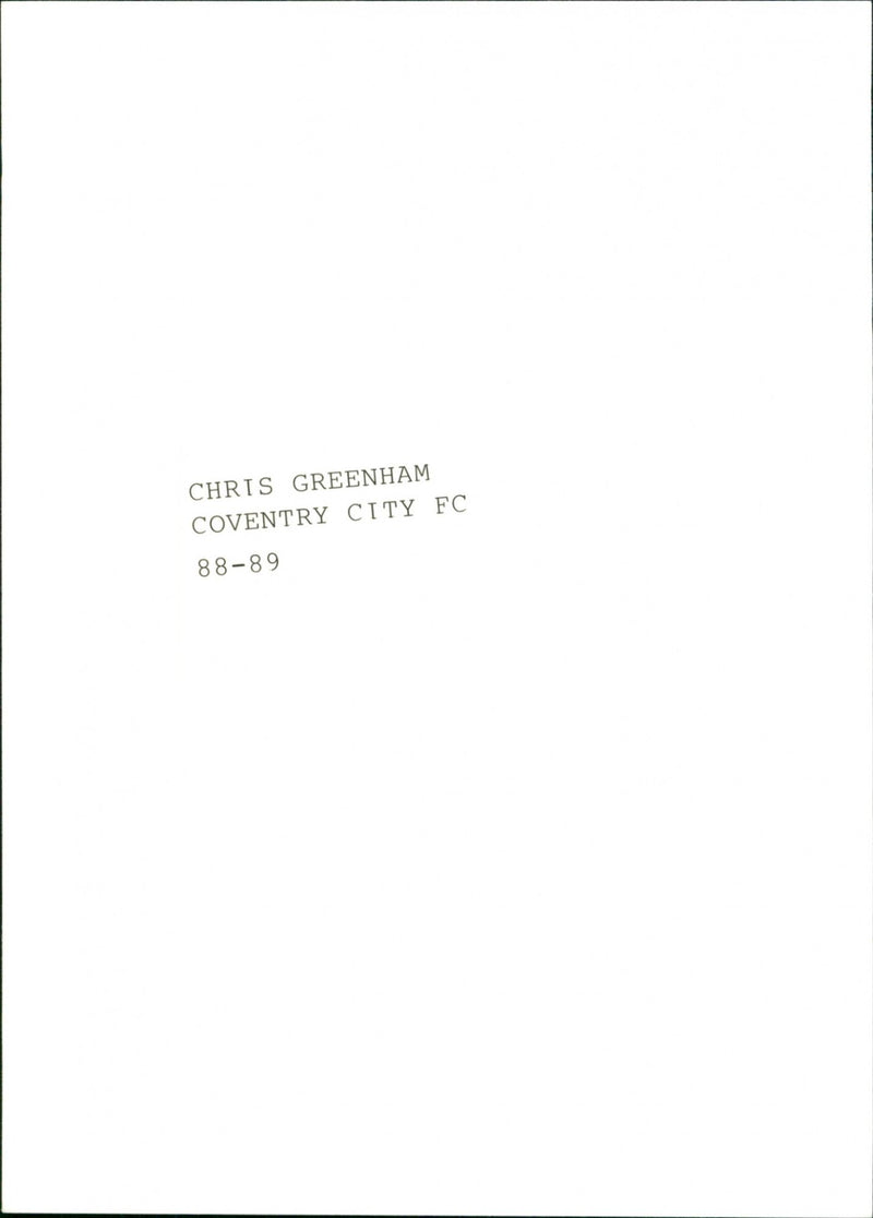 Chris Greenham - Vintage Photograph