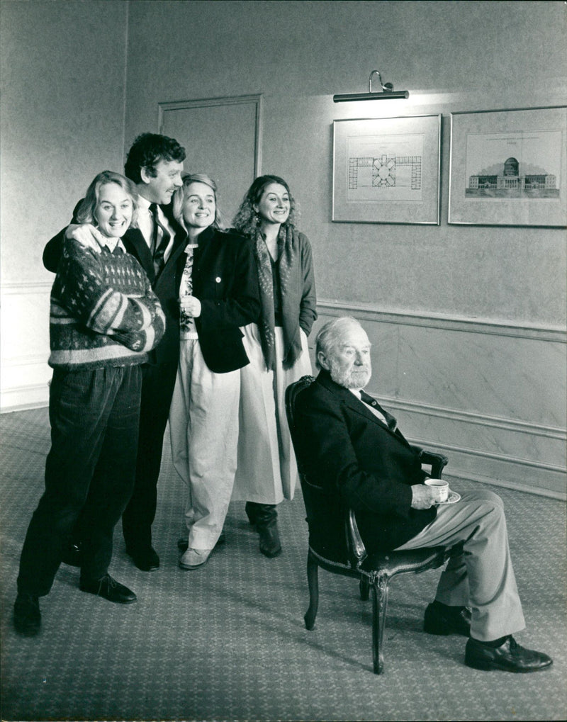 Cyril Cusack & Family - Vintage Photograph