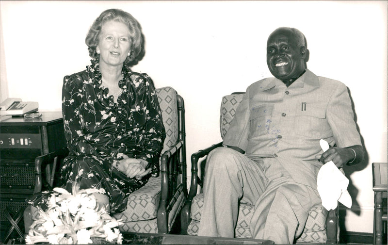 Mrs. Thatcher and Kenneth Kaunda - Vintage Photograph