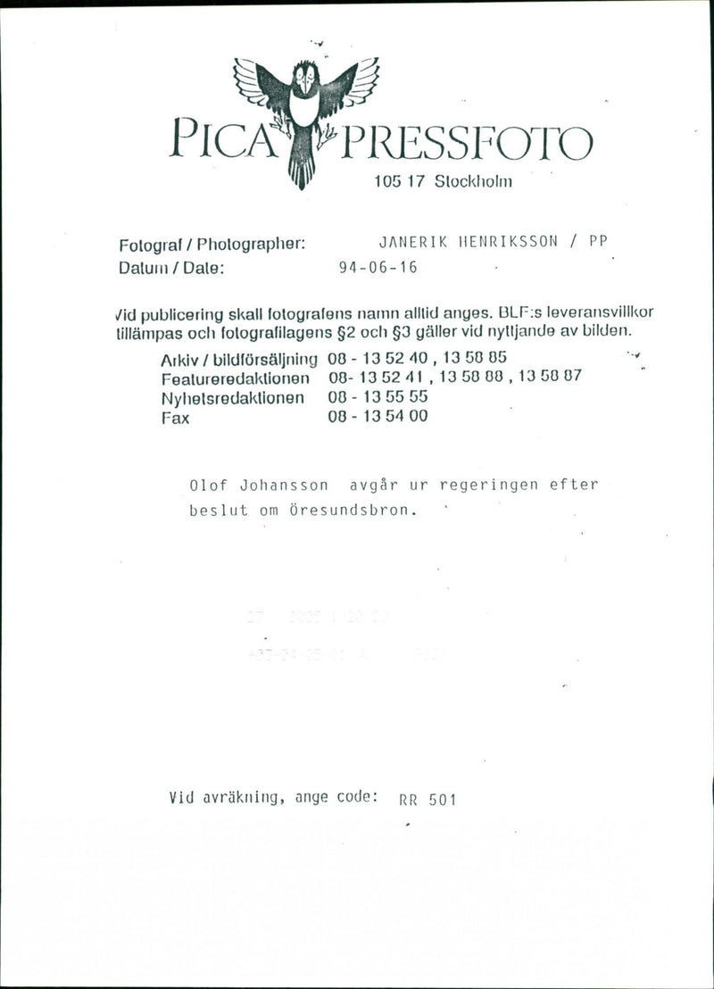 Olof Johansson, Politician - Vintage Photograph