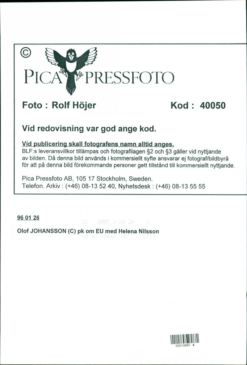 Olof Johansson, Politician - Vintage Photograph