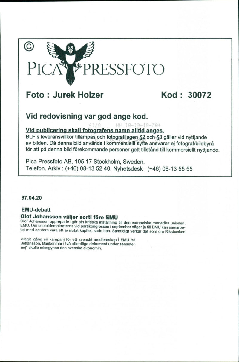 Olof Johansson, Politician - Vintage Photograph