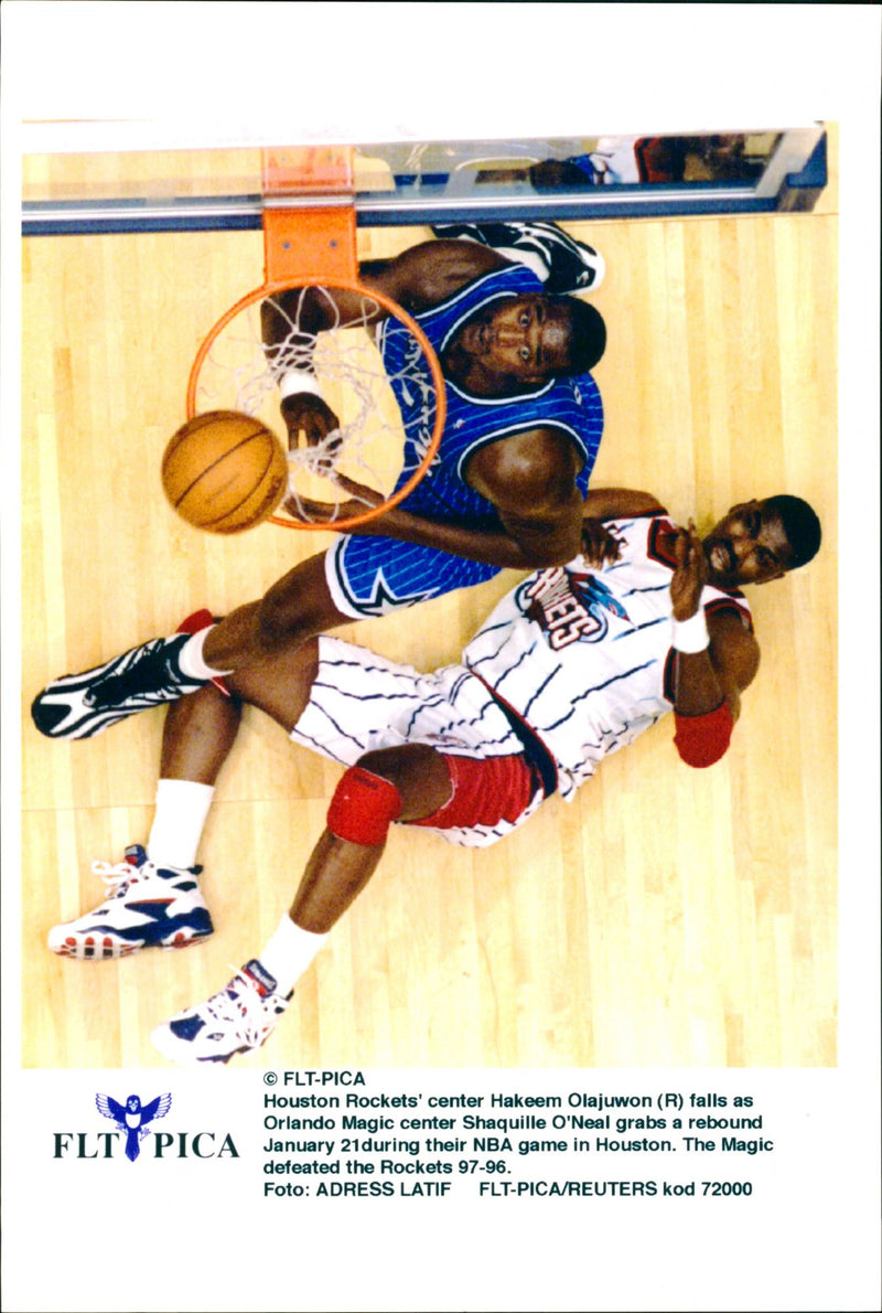 Hakeem Olajuwon with Shaquille O'Neal - Vintage Photograph