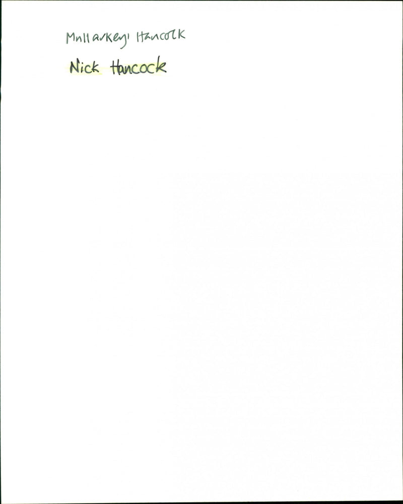 Nick Hancock - Vintage Photograph